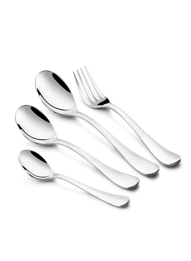 FnS Victoria Stainless Steel Cutlery Set with Stand - 24 Pieces, Includes 6 Dinner Spoons, 6 Dinner Forks, 6 Tea Spoons, 6 Baby Spoons, Elegant Design, Durable Stainless Steel Finish - Image 2